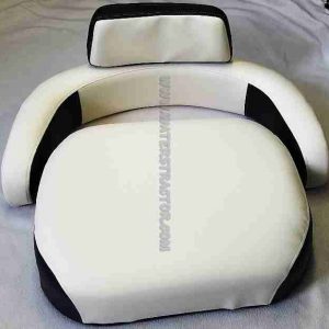 Seats Cushion Set, With Upper Back, Black & Cream Vinyl